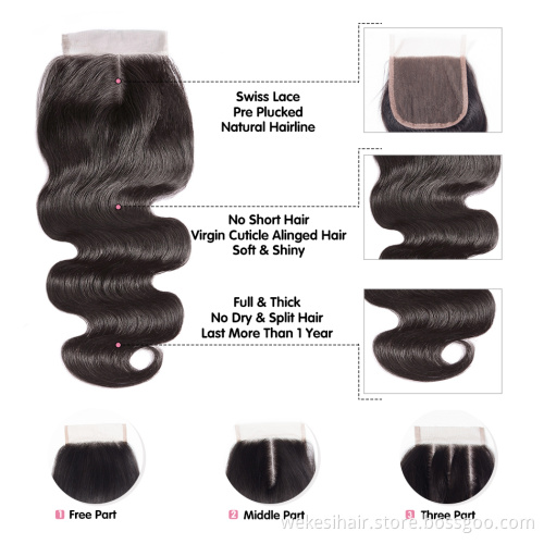 Wholesale Unprocessed Filipino Straight Deep Curly Body Wave Virgin Hair With Silk Base Top Lace Front Closure